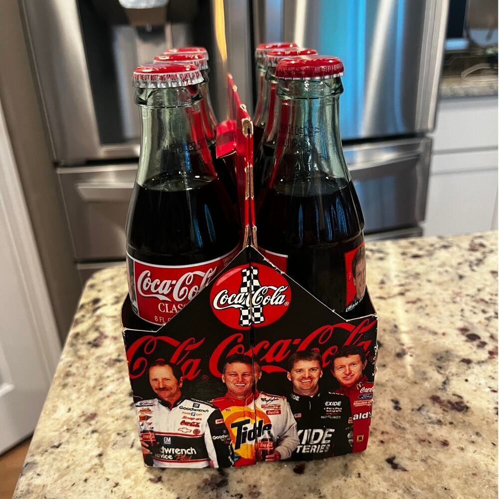 90s Coca-Cola Commemorative Bottles NASCAR Racing 6 Pk Cardboard Bottle Carrier